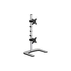 Atdec Freestanding Desk Mount For Dual Vertical Screens, Suits Flat Screen Monitors To 26.5 Lbs, Curved Screen Monitors To 20 Lbs, Silver (VFSDV)