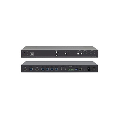 Kramer Electronics 2x1:4 4k60 4:2:0 Hdmi & Extended Reach Hdbaset With Ethernet Rs 232ir & Stereo Audio Switchable Da (VM214DT)