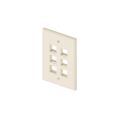 Uncommonx 6port Wall Plate, Single Gang, Ivory (WP6PIVY)