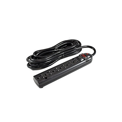 Weltron 6-outlet Surge Protector Power Strip 15f (WSP600PLF15BK)