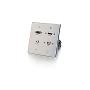 C2G Hdmi Vga 3.5mm+usb 2gang Wall Plate (39703)