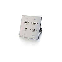 C2G Hdmi Vga 3.5mm+usb 2gang Wall Plate (39703)