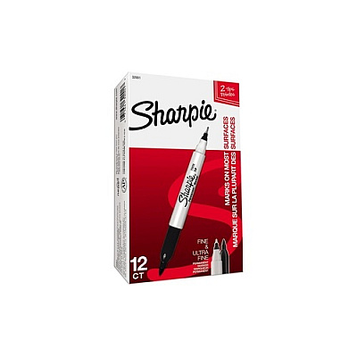 DYMO Sharpie Twin Black 12 Pack (32001)