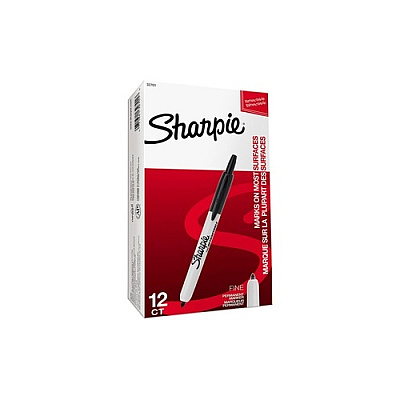 DYMO Sharpie Rt Fine 12 Pack O S Black (32701)