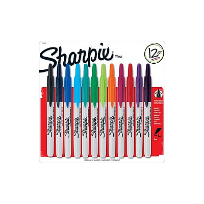 DYMO Sharpie 12ct Rt Asst Pouch (32707)