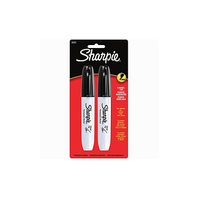 DYMO Sharpie Chisel 2pk Blk (38262PP)