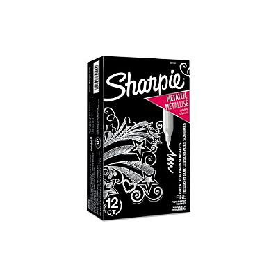 DYMO Sharpie Metallic Silver O S 12 Pack (39100)