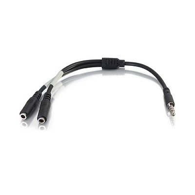 C2G 6inch 4pin 3.5mm M To Dual 3.5mm F (27394)