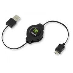 Emerge Technologies Retractable Micro Usb Cable-black (ETCABLEMICBLK)