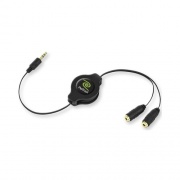 Emerge Technologies Retractable Headphone Splitter-black (ETCABLESPLBLK)