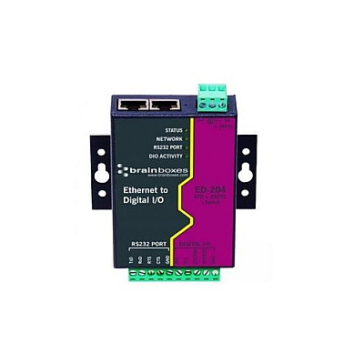 Brainboxes Ethernet 4 Dio + Rs232 + Switch (ED204)