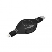 Emerge Technologies Retractable Lightning Charge&sync Cable (ETLUSBBLK)