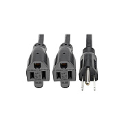 Tripp Lite 18in Y-splitter Cord 16awg 5-15p/5-15r (P02418N13A2R)