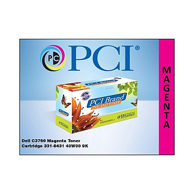 PCI Brand Compatible Dell Kt6fg 331-8431 Xl Magenta Toner Cartridge 9000 Page Xl-yield For Dell C3760 C3760dn C3760n C3765 C3765dnf Dell Pmn5y Toner (3318431PCI)