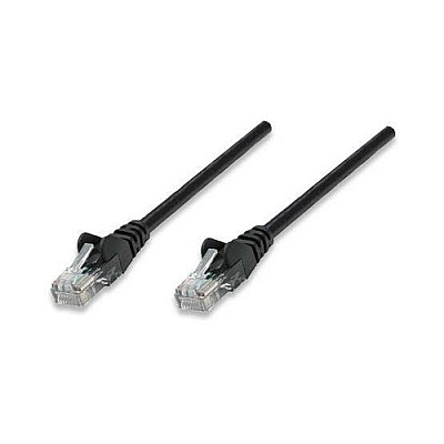 Intellinet 50 Ft Black Cat5e Snagless Patch Cable (320795)