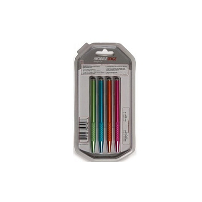 Mobile Edge Aluminum Tech Stylus Pens - 4 Pack (MEASPA4)
