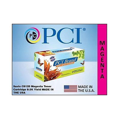 PCI Brand Compatible Savin C9120m Magenta Toner Cartridge 9500 Page Yield For Savin C9020/c9020l/c9025/c9120/c9125 Made In Usa (C9120MPCI)