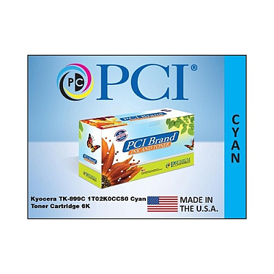 PCI Brand Compatible Kyocera Tk-899c 1t02k0ccs0 Cyan Toner Cartridge 6000 Page Yield For Copystar Cs-205c/cs-255c Made In Usa (TK899CPCI)