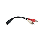 Tripp Lite 6in Mini Stereo To 2-rca Cable 3.5mm F/m (P31606N)