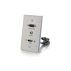 C2G Hdmi, Vga + 3.5mm Single Gang Wall Plate (60144)