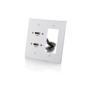 C2G Dual Hdmi 2gang Wall Plate-1 Cutout Wht (39708)