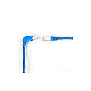 Black Box Cat6 250-mhz Molded Angled Stranded Ethernet Patch Cable - Shielded (s/ftp), Cm Pvc (rj45 M/m), Blue, 3-ft. (0.9-m) (SL216S000390DS)