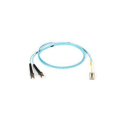 Black Box Om3 50/125 Multimode Fiber Optic Patch Cable - Ofnr Pvc, St To Lc, Aqua, 1-m (3.2-ft.) (FNT010001MSTLC)