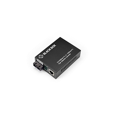Black Box Fast Ethernet (100-mbps) Media Converter - 10/100-mbps Copper To 10/100-mbps Singlemode Fiber, 1310nm, 20km, Sc (LHC212A)
