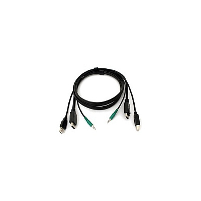 Black Box Displayport Kvm Cable - Usb A-b, 3.5mm Audio, 6-ft. (1.8-m) (SKVMCBLDP06)