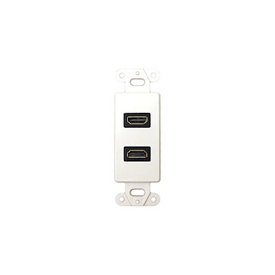 Monoprice Dcor Wall Plate Insert With Dual 90-degree Hdmi Connectors_ White (21660)