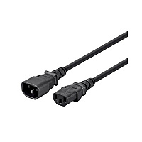 Monoprice Extension Cord - Iec 60320 C14 To Iec 60320 C13_ 14awg_ 15a/1875w_ 3-prong_ Black_ 6ft (24193)
