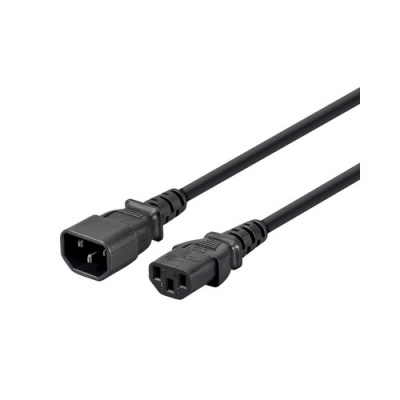 Monoprice Extension Cord - Iec 60320 C14 To Iec 60320 C13_ 14awg_ 15a/1875w_ 3-prong_ Black_ 6ft (24193)
