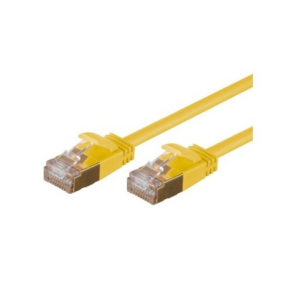 Monoprice Slimrun Cat6a Ethernet Patch Cable - Snagless Rj45_ Stranded_ S/stp_ Pure Bare Copper Wire_ 36awg_ 1ft_ Yellow (27440)