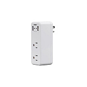 Monoprice 2 Outlet Surge Protector Wall Tap With 2 Usb Charging Ports 3.4a_ 450 Joules_ White (27863)