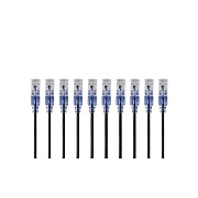 Monoprice Slimrun Cat6a Ethernet Patch Cable - Snagless Rj45_ Utp_ Pure Bare Copper Wire_ 10g_ 30awg_ 2ft_ Black_ 10-pack (29437)