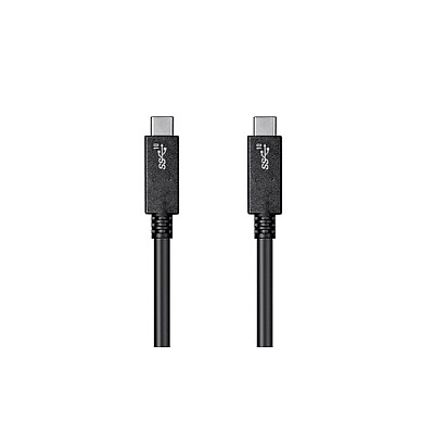 Monoprice Essentials Usb Type-c To Type-c 3.1 Gen 2 Cable-10gbps_5a_30awg_black-0.5m(1.6 Ft) (27923)