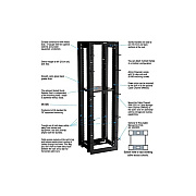 Black Box Flex Depth Rack - 45u, 4-post, 24" X 24"d, M6 Square Holes, Gsa, Taa (RMT920A)