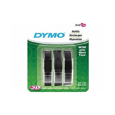 DYMO Embossing Label 3/8 Black 9.8,3 Rolls (1741670)