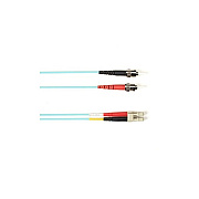 Black Box Om4 50/125 Multimode Fiber Optic Patch Cable - Ofnr Pvc, St To Lc, Aqua, 2-m (6.5-ft.), Gsa, Taa, Non-returnable/non-cancelable (FOCMRM402MSTLCAQ)