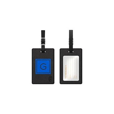 Centon Electronics Otm Monogram Black Leather Bag Tag, Inve (TAGV1BLKM06MG)