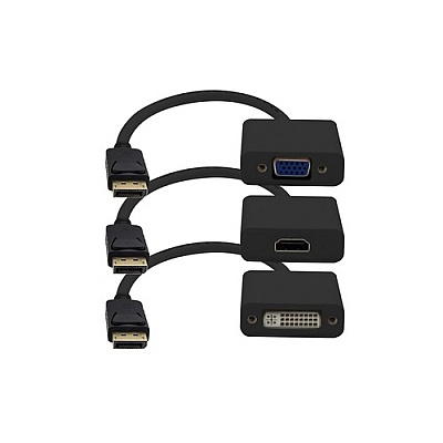 Add-On Addon 3pk 8in Dp To Dvi/hdmi/vga Adapter (DP2VGAHDMIDVIB)