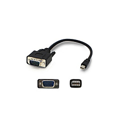 Add-On Addon 3.0ft Mdp To Vga M/m Black Adapter (MDISPORT2VGAMM3B)