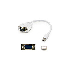 Add-On Addon 3.0ft Mdp To Vga M/m White Adapter (MDISPORT2VGAMM3W)