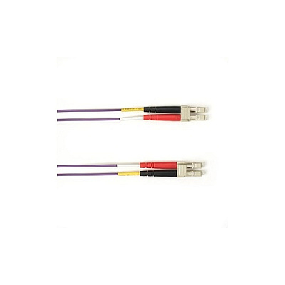 Black Box Om4 50/125 Multimode Fiber Optic Patch Cable - Ofnr Pvc, Lc To Lc, Purple, 2-m (6.5-ft.), Gsa, Taa, Non-returnable/non-cancelable (OCMRM4002MLCLCVT)