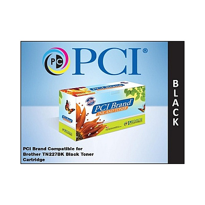 PCI Brand Compatible Brother Tn-227bk Xl Black Toner Cartridge 3k Xl-yld For Brother Hl-l3210/hl-l3230/hl-l3270/hl-l3290/mfc-l3710/mfc-l3750/mfc-l3770 (TN227BKPCI)