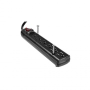 Weltron 6-outlet Surge Protector, 25ft Cord (WSP-600PLF-25BK)