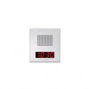 Valcom Ip Talkback Faceplate Speaker Unit W/digital Clock, White (VIP429ADSA)