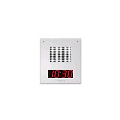 Valcom Ip Talkback Faceplate Speaker Unit W/digital Clock, White (VIP429ADSA)