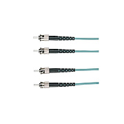 Black Box Om3 50/125 Multimode Fiber Optic Patch Cable - Ofnr Pvc, St To St, Aqua, 10-m (32.8-ft.) (EFNT010010MSTST)