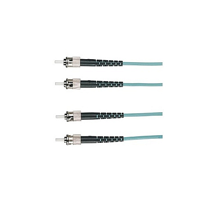 Black Box Om3 50/125 Multimode Fiber Optic Patch Cable - Ofnr Pvc, St To St, Aqua, 10-m (32.8-ft.) (EFNT010010MSTST)